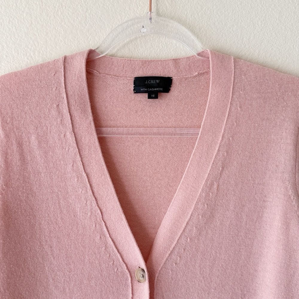 J Crew With Cashmere Wool Blend Pink Button Down Cardigan - Picture 2 of 10